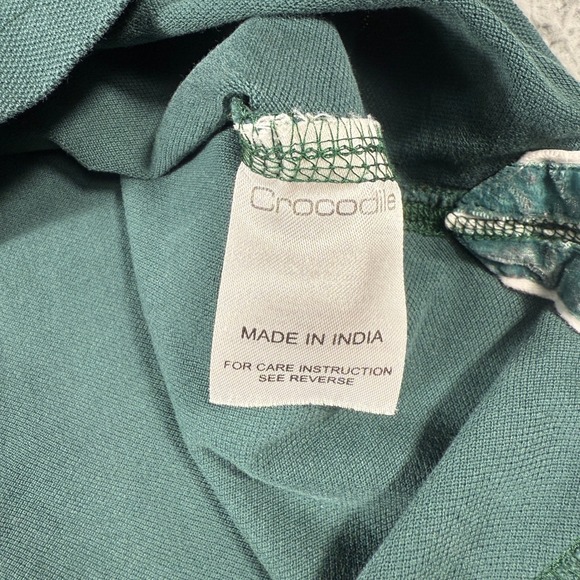 Crocodile Polo Shirt Men's Size Large Slim Fit Green Short Sleeve - Picture 4 of 8